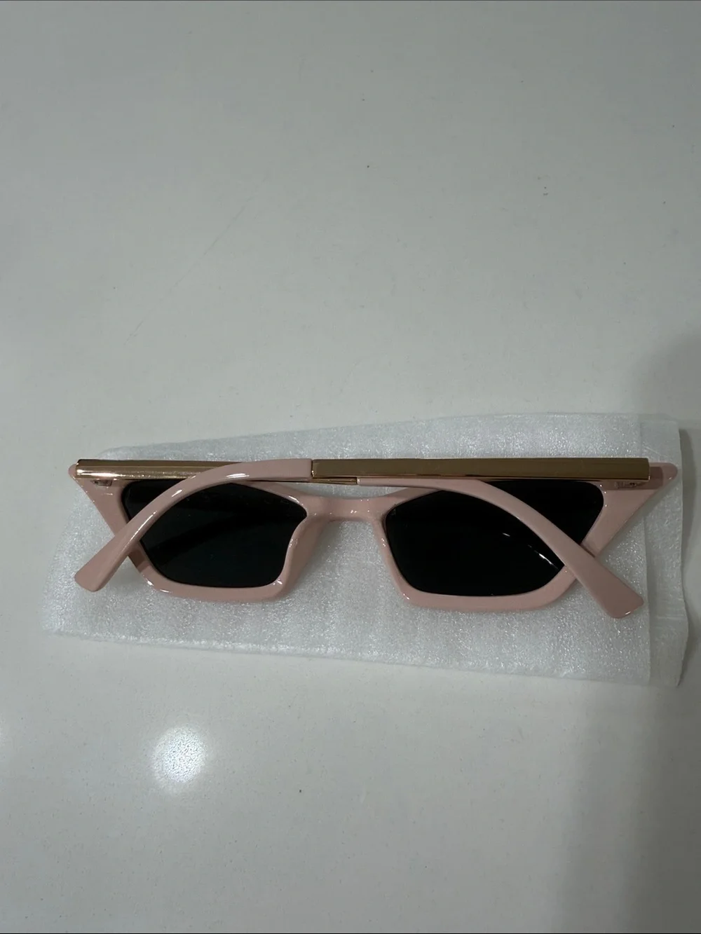 Pale Pink Cat-Eye Sunglasses with dark tint - Stylish Women’s Shades
